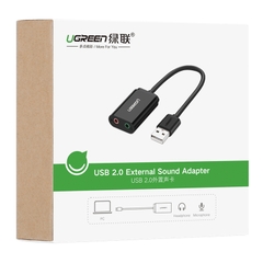 USB sound card Ugreen US205 30724 - USB audio adapter external stereo sound card with 3.5mm headphone and microphone jack