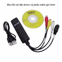 Cạc USB ghi hình Svideo RCA CVBS từ Máy siêu âm Máy nội soi vào máy tính - USB 2.0 video capture card, audio-video card, TV, DVD, VHS, DVR, USB video capture device