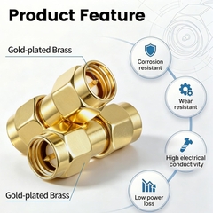 Đầu nối SMA đực cho Anten Bộ đàm Thiết bị thu sóng Radio - SMA Male to SMA Male Connectors, RF Coaxial Adapter SMA Male Coupler for Antenna, Radio, WiFi