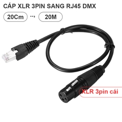 XLR sang RJ45 DMX512 - 3pin XLR to RJ45 Male Adapter Cable, DMX XLR Female to RJ45 Network Connector Extension Cable Ethernet for DMX-CON Controller