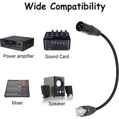 Dây DMX 3pin XLR đực sang đầu mạng RJ45 - DMX XLR Male to RJ45 Male Connector Extension Cable for Amplifiers, Mixers, KTV Equipment, Lighting and Sound