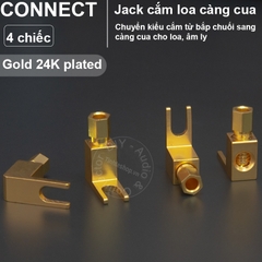 Jack chuyển bắp chuối sang càng cua cho Loa Âm ly 4 chiếc nhân đồng mạ vàng