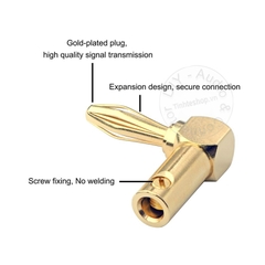 Giắc bắp chuối bẻ góc 4 chiếc cắm cho Loa Âm ly - Banana plug angles