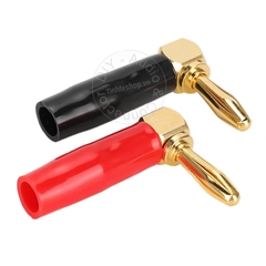 Giắc bắp chuối bẻ góc 4 chiếc cắm cho Loa Âm ly - Banana plug angles
