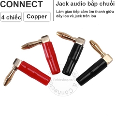 Giắc bắp chuối bẻ góc 4 chiếc cắm cho Loa Âm ly - Banana plug angles