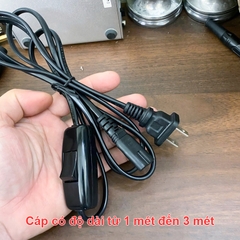 Cáp nguồn 2 chân tròn số 8 có công tắc cho TV Đài Cát sét Loa kéo.v.v. - 2-pin C8 AC power cord with switch NEMA 1-15P to IEC320 C7 figure-8