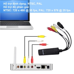 Cạc USB ghi hình Svideo RCA CVBS từ Máy siêu âm Máy nội soi vào máy tính - USB 2.0 video capture card, audio-video card, TV, DVD, VHS, DVR, USB video capture device