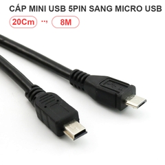 Cáp micro USB sang mini USB 5pin 20Cm đến 15 mét - Micro USB 5 Pin Male To Mini 5 Pin Male Data Sync Charge Adapter Cable