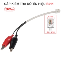 Cáp đo test kiểm thử RJ11 sang kẹp cá sấu - RJ11 6P4C to Alligator Clip Test Cable