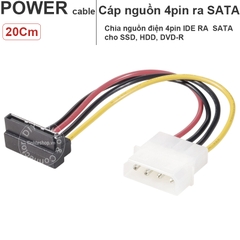 Cáp 4 pin molex ide ra SATA cấp nguồn cho ổ cứng HDD SSD ổ DVD kiểu bẻ góc 20Cm
