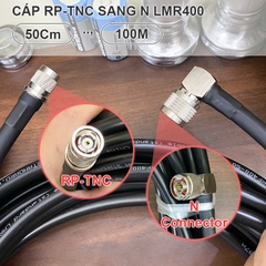 Cáp đồng trục LMR400 RP-TNC sang N connector vuông góc - Cable RP-TNC plug/N angled plug