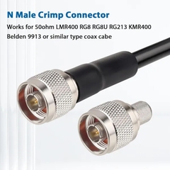 N male crimp connector for cable type LMR-400