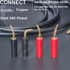 Jack càng cua cho Loa Âm ly 4 chiếc - Y-type audio jack for Speaker or Amplifier terminal