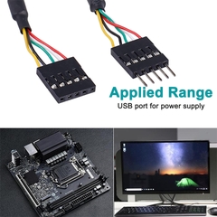 5Pin USB IDC Header Extension Cable, 2.54 Dupont 5-Pin Male to Female Motherboard Header Cable for USB Ports, Expansion Cards