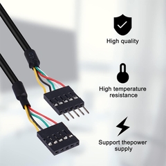 5Pin USB IDC Header Extension Cable, 2.54 Dupont 5-Pin Male to Female Motherboard Header Cable for USB Ports, Expansion Cards