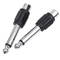 Jack cắm 6.5mm mono ra AV cái 2 chiếc - 6.35mm mono to RCA female adapter