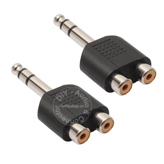 Đầu chuyển 6.5mm ra 2 AV RCA - Stereo 6.35mm to 2 RCA R+L adapter