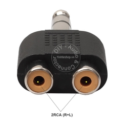 Đầu chuyển 6.5mm ra 2 AV RCA - Stereo 6.35mm to 2 RCA R+L adapter