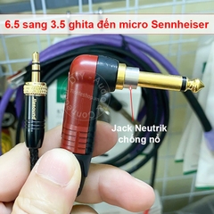 Cáp cắm ghita vào microphone không dây Sennheiser - 3.5mm screw lock to 6.35mm jack guitar audio cable Instrument cord for Sennheiser wireless SK EK 100 300 500 G3…