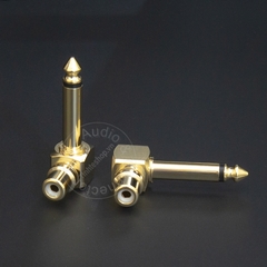 Jack 6 ly ra AV nhân đồng mạ vàng 24K 2 chiếc - 6.35mm to RCA jack plug