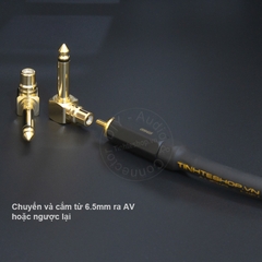 Jack 6 ly ra AV nhân đồng mạ vàng 24K 2 chiếc - 6.35mm to RCA jack plug
