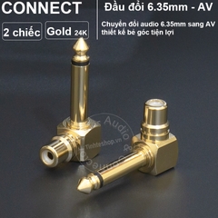 Jack 6 ly ra AV nhân đồng mạ vàng 24K 2 chiếc - 6.35mm to RCA jack plug