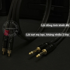 Cáp chuyển 6.5mm 6.35mm mono ra AV RCA lõi đồng OFC 4N mạ bạc 0.5M 1M 1.5M 2M 3M 5M