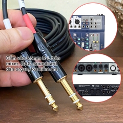 Cặp dây 6.5 ly TRS balanced đầu vuông góc chuyển âm thanh từ Soundcard Mixer DAC - AMP sang Loa kiểm âm