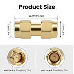 Đầu nối SMA đực cho Anten Bộ đàm Thiết bị thu sóng Radio - SMA Male to SMA Male Connectors, RF Coaxial Adapter SMA Male Coupler for Antenna, Radio, WiFi