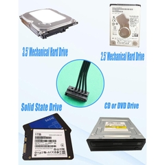 Cáp nguồn 4pin sang 2 SATA cho máy đồng bộ Lenovo dòng M2601K, M4400C, M4500K, M4550, M4600T, M4650, M4900, dòng B4550, dòng T4900V, dòng R4900D, dòng T6900c,TS550, dòng P310 và P320, và dòng H3050, H3060