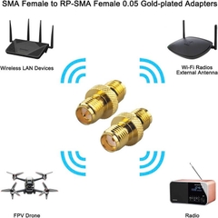 Đầu nối RP SMA đực sang cái được nâng cấp Bộ chuyển đổi RP-SMA đực sang RP-SMA  cái mạ vàng