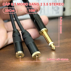 Dây 6 ly mono sang 2 đầu 3.5mm cái stereo