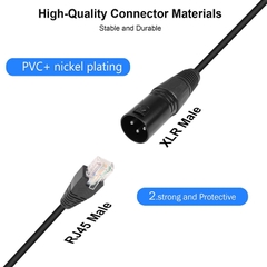 Dây DMX 3pin XLR đực sang đầu mạng RJ45 - DMX XLR Male to RJ45 Male Connector Extension Cable for Amplifiers, Mixers, KTV Equipment, Lighting and Sound
