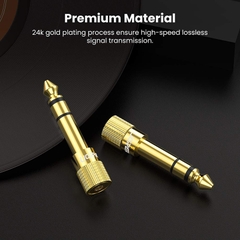 Đầu đổi audio 6.35mm ra 3.5mm stereo gold 24K Ugreen 20503