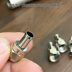 Jack đấu anten 75-5 F connector cho TV Bộ khuếch đại sóng 3G 4G - All Copper 75-5 F head imperial Plug TV Satellite Adapter Coax Cable Connector