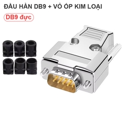 Đầu hàn DB9 cái kèm vỏ ốp kim loại làm dây RS232 RS485 - DB9 metal housing connector