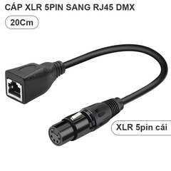 Cáp chuyển đổi XLR 5 chân sang RJ45 - Cáp chuyển đổi Ethernet DMX XLR 5 chân đực & 5 chân cái sang RJ45 cái