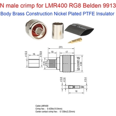 N male crimp connector for cable type LMR-400