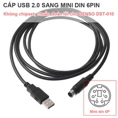 Dây USB sang mini 6pin cắm Máy tính đến Bộ chuẩn đoán DENSO DST-010 - USB to Mini Din 6-pin cable, DENSO replacement accessory, part number 95171-1378