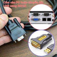 Dây RS232 DB9 sang mini DIN 6pin cho PLC LS XBM DR16S Electric XGB Series - PMC-310S RS232 Programming Cable For LS XGB - XBC - XBM PLC