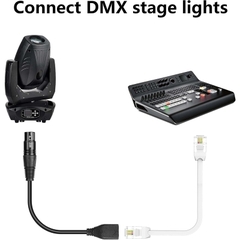 Cáp chuyển đổi XLR 5 chân sang RJ45 - Cáp chuyển đổi Ethernet DMX XLR 5 chân đực & 5 chân cái sang RJ45 cái