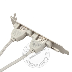 Hub USB 2.0 2 cổng lắp vào thùng máy tính bàn - Expansion 2 Ports Hub USB 2.0 to 9 Pin Header Mainboard Panel Bracket