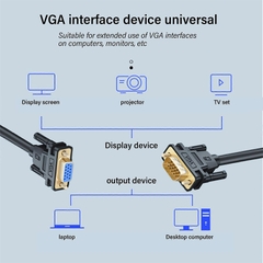 Dây VGA DB15 đực cái nối dài cho Máy chiếu Màn LCD - VGA Cable VGA Male To Female Extension Cable