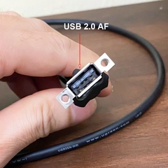 Cáp USB nối dài có đầu bắt vít lắp Bảng điều khiển Tủ kỹ thuật - Panel Mount USB Cable AM to AF with Mounting