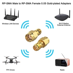 Jack nối chuyển đổi RP-SMA cái sang RP-SMA đực  - RP-SMA female to RP-SMA male adapter jack
