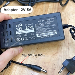 Nguồn adapter 12V 5A cho máy chấm công chuẩn cắm 5.5x2.5mm