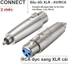 Giắc chuyển đổi canon cái sang AV 2 chiếc - XLR female to RCA female jack plug
