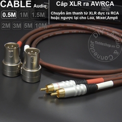 Dây canon đực sang AV DIY dài 0.5M đến 10M - XLR male to RCA cable
