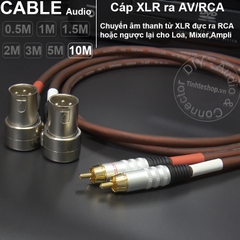 Dây canon đực sang AV DIY dài 0.5M đến 10M - XLR male to RCA cable