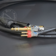 Cáp chuyển 6 ly stereo sang XLR DIY 0.5 đến 5 mét - 6.5mm TRS to 2 XLR male cable